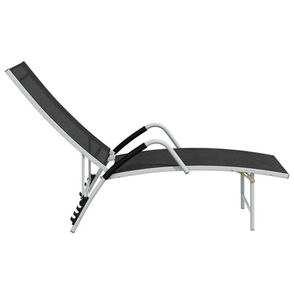 Sun Lounger | Black and silver | Textilene and aluminium | Standard