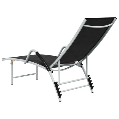 Sun Lounger | Black and silver | Textilene and aluminium | Standard
