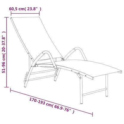 Sun Lounger | Black and silver | Textilene and aluminium | Standard