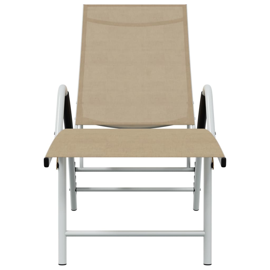 Sun Lounger | Cream | Aluminium | Extra High | Adjustable Armrests