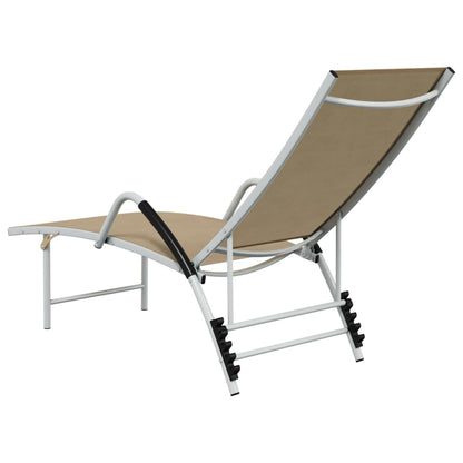 Sun Lounger | Cream | Aluminium | Extra High | Adjustable Armrests