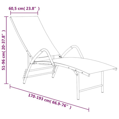 Sun Lounger Textilene and Aluminium Cream