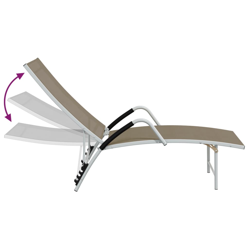 Sun Lounger | Taupe | Textilene, Aluminium | Standard