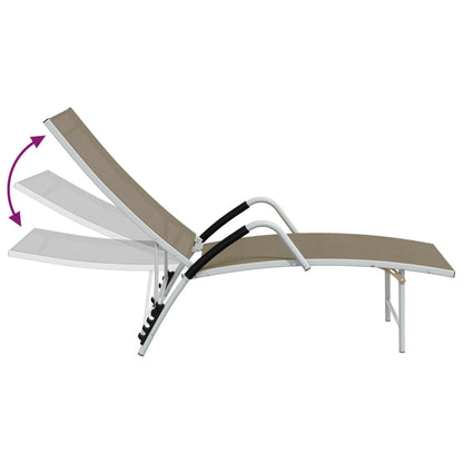 Sun Lounger | Taupe | Textilene, Aluminium | Standard