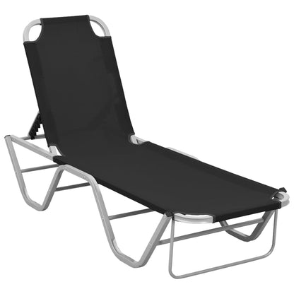 Sun Lounger | Black and silver | Aluminium, Textilene | Standard