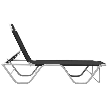 Sun Lounger | Black and silver | Aluminium, Textilene | Standard