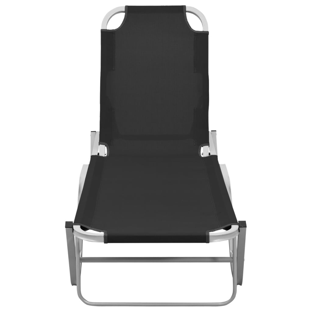 Sun Lounger | Black and silver | Aluminium, Textilene | Standard
