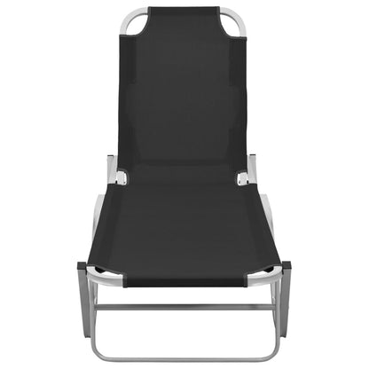 Sun Lounger | Black and silver | Aluminium, Textilene | Standard