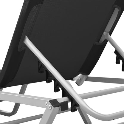 Sun Lounger | Black and silver | Aluminium, Textilene | Standard