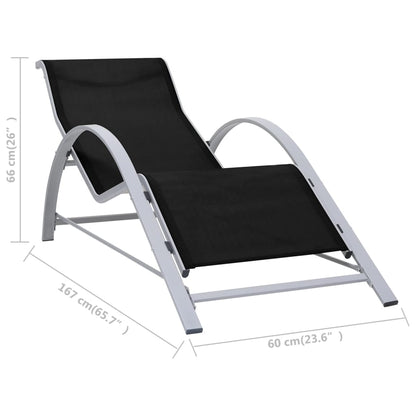 Sunlounger | Black | Textilene, Aluminium, Steel | Standard | Ergonomic