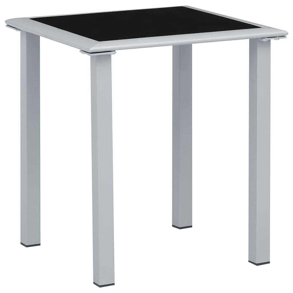 Sun Lounger | Black, Silver | Aluminium, Textilene, Steel, Tempered Glass
