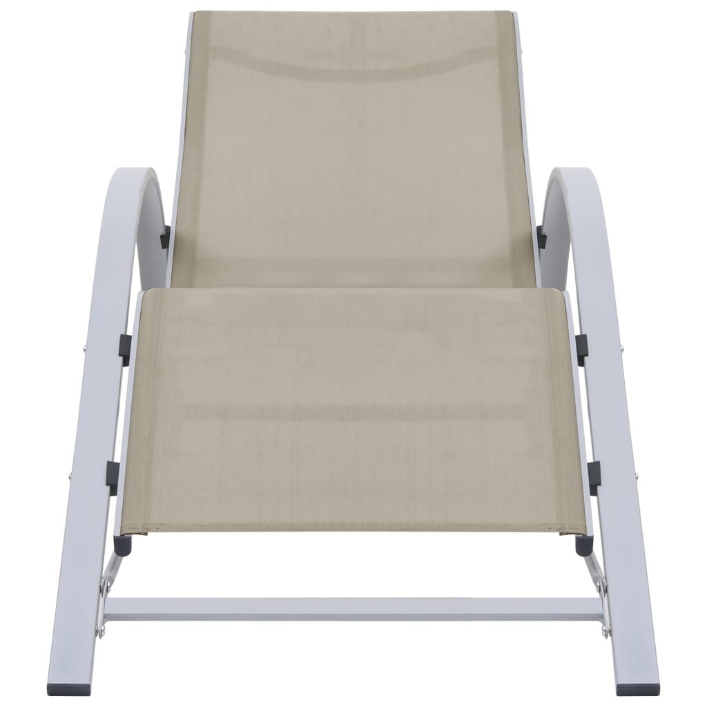 Sunlounger Textilene and Aluminium Cream