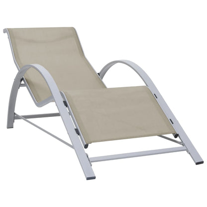 Sun Lounger | Cream for loungers, Black and Silver for table