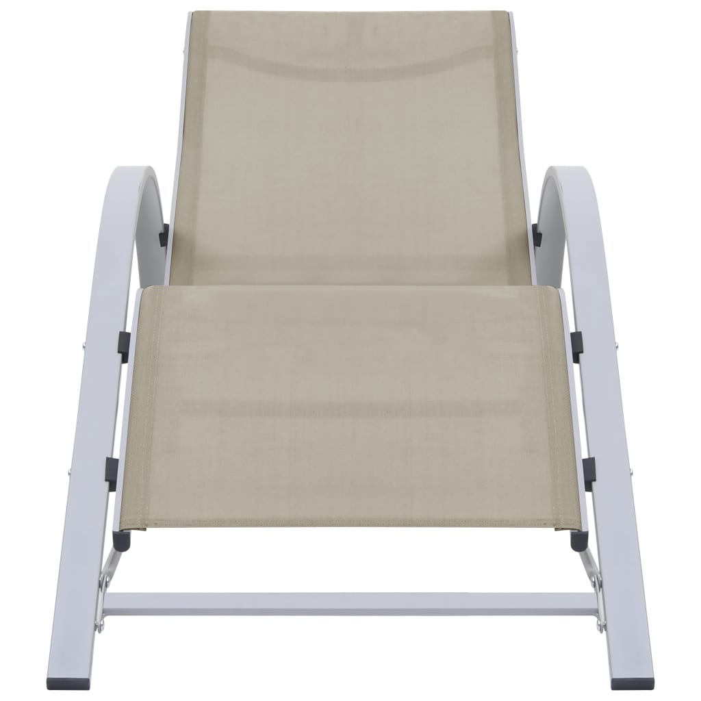 Sun Lounger | Cream for loungers, Black and Silver for table