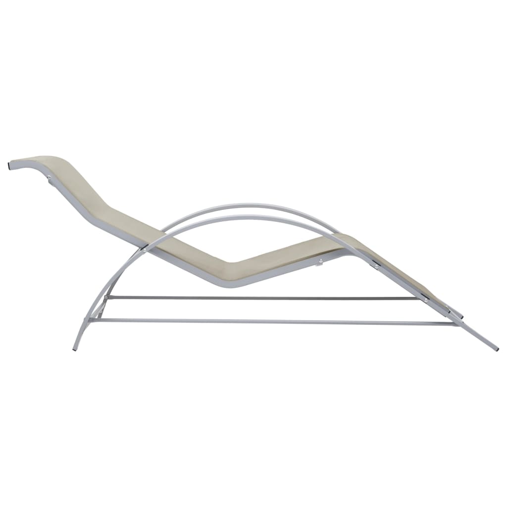 Sun Lounger | Cream for loungers, Black and Silver for table