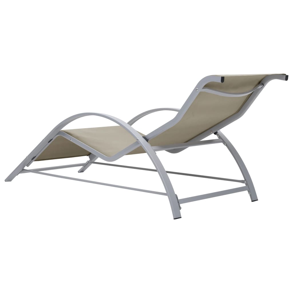 Sun Lounger | Cream for loungers, Black and Silver for table