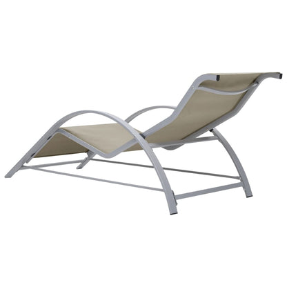 Sun Lounger | Cream for loungers, Black and Silver for table