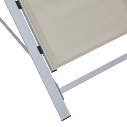 Sun Lounger | Cream for loungers, Black and Silver for table