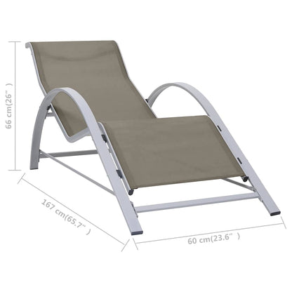 Sunlounger Textilene and Aluminium Taupe