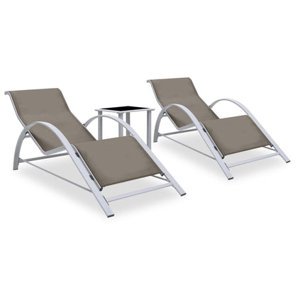 Sun Lounger | Taupe | Textilene, Aluminium, Steel | Standard