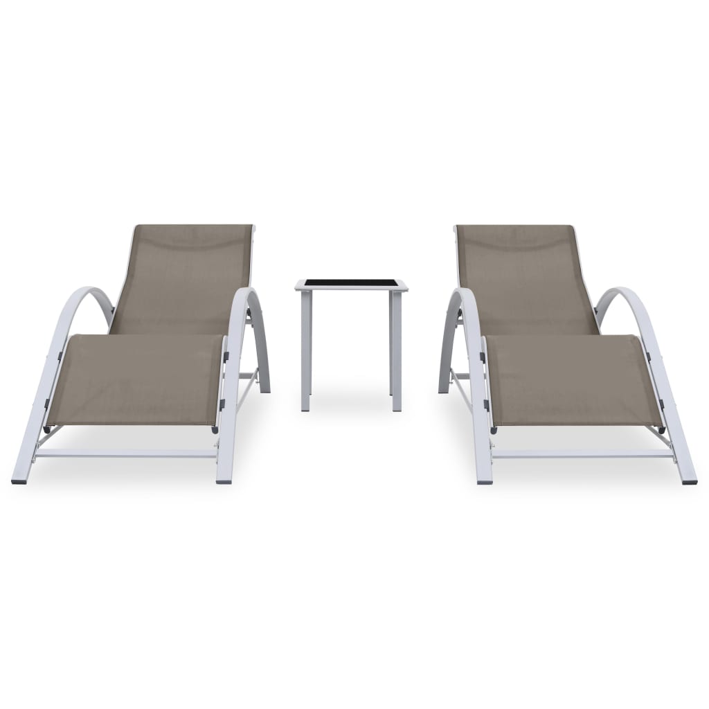 Sun Lounger | Taupe | Textilene, Aluminium, Steel | Standard