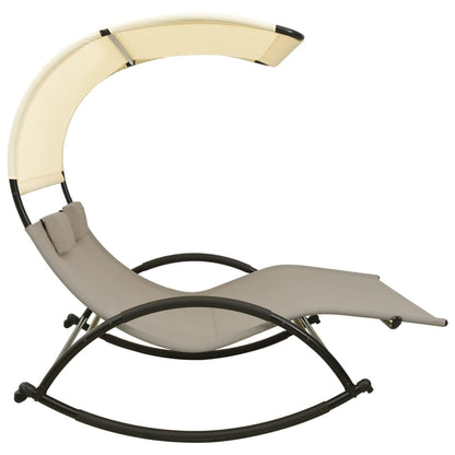 Sun Lounger | Taupe and Cream | Textilene, Steel | Large