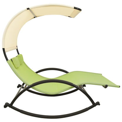 Sun Lounger | Green and cream | Textilene, Steel | Double