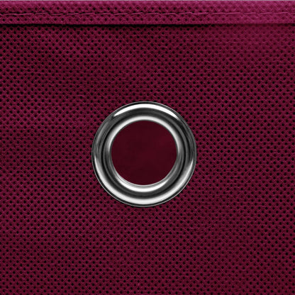 Storage Boxes with Covers 10 pcs 28x28x28 cm Dark Red