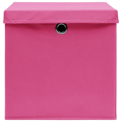 Storage Boxes with Covers 4 pcs 28x28x28 cm Pink