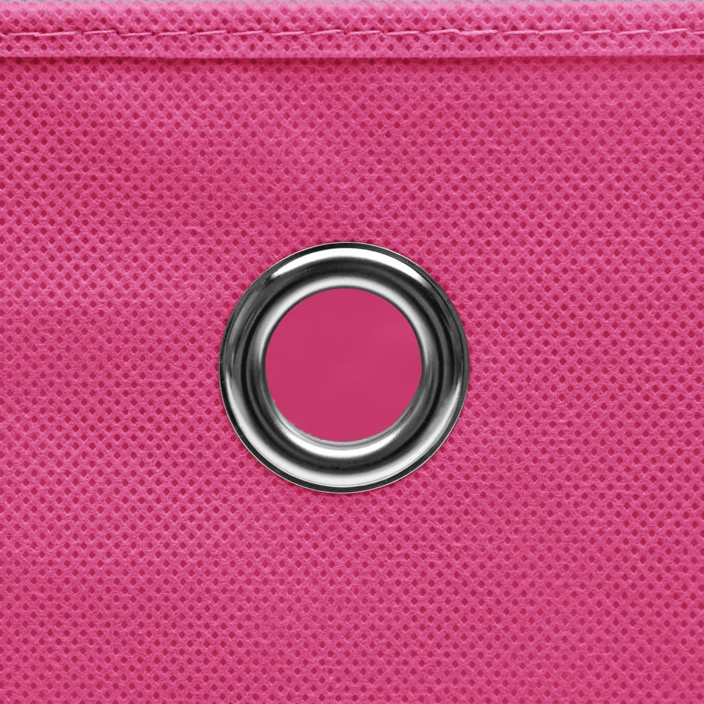 Storage Boxes with Covers 10 pcs 28x28x28 cm Pink