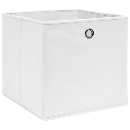 Storage Boxes 4 pcs Non-woven Fabric 28x28x28 cm White