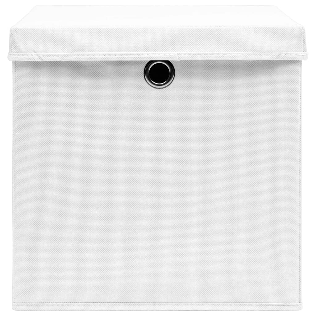 Storage Boxes with Covers 4 pcs 28x28x28 cm White