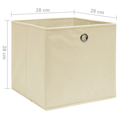 Storage Box | Set of 4 | Cream | Non-woven fabric | 28x28x28 cm