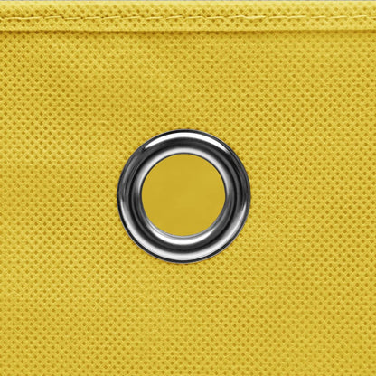 Storage Boxes with Covers 10 pcs 28x28x28 cm Yellow