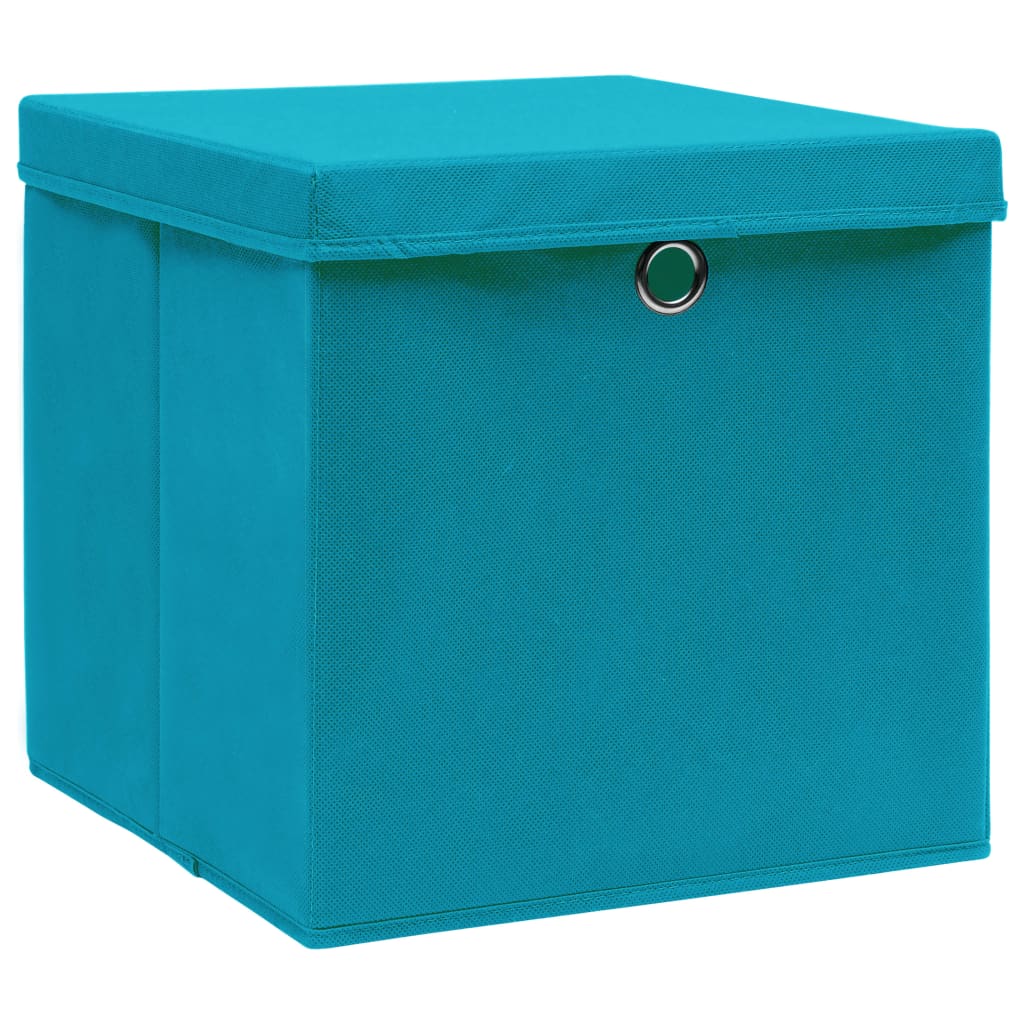 Storage Box | Set of 4 | Baby blue | Non-woven fabric | Medium
