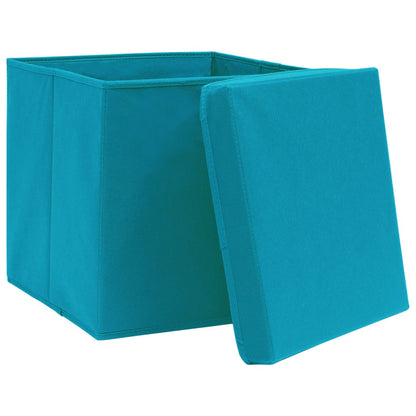 Storage Box | Set of 4 | Baby blue | Non-woven fabric | Medium