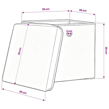 Storage Box | Set of 4 | Baby blue | Non-woven fabric | Medium