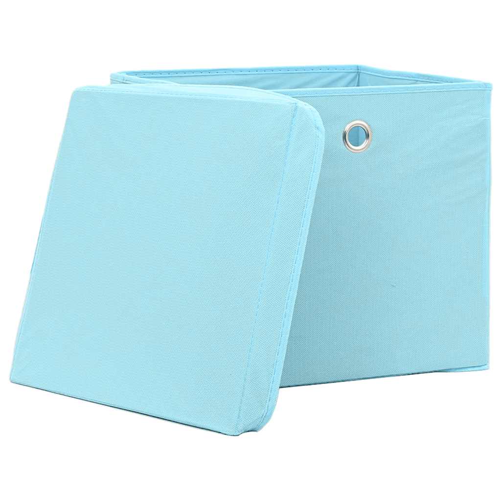 Storage Box | Set of 10 | Baby blue | Non-woven fabric | Small | Foldable