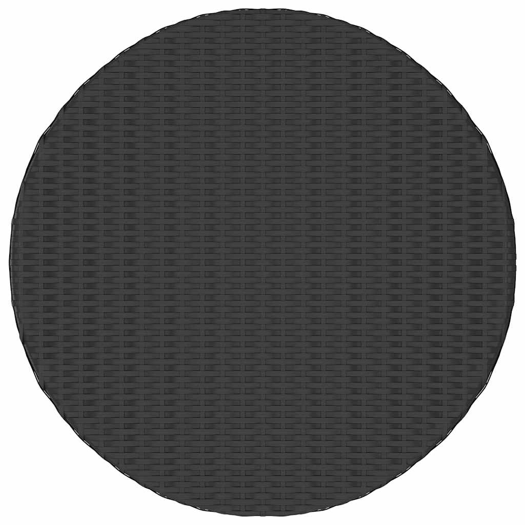Tea Table Black 68x68x30 cm Poly Rattan