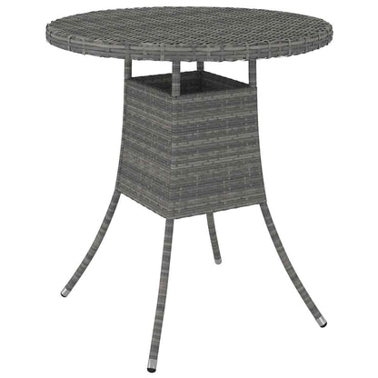 310469 vidaXL Garden Table Grey 70x70x73 cm Poly Rattan