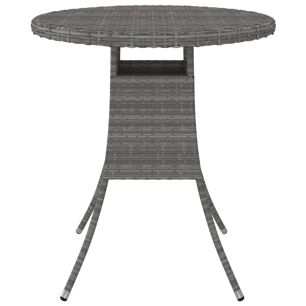 310469 vidaXL Garden Table Grey 70x70x73 cm Poly Rattan