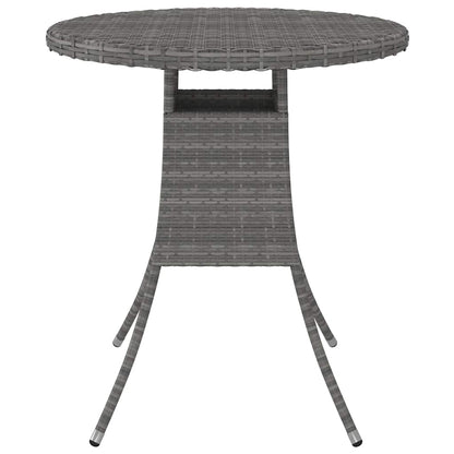 310469 vidaXL Garden Table Grey 70x70x73 cm Poly Rattan