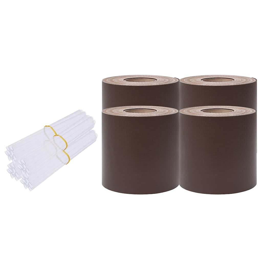 Garden Privacy Screens 4 pcs PVC 35x0.19 m Brown