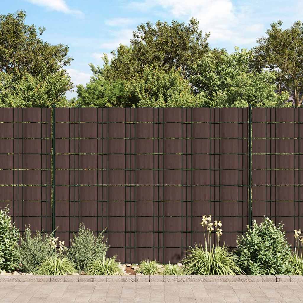 Garden Privacy Screens 4 pcs PVC 35x0.19 m Brown