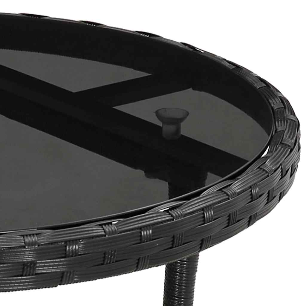 Garden Table | Black | Poly rattan | Standard | Lightweight