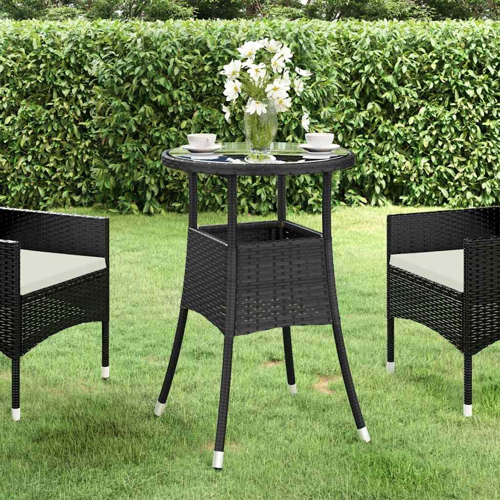 Garden Table | Black | Poly rattan | Standard | Lightweight