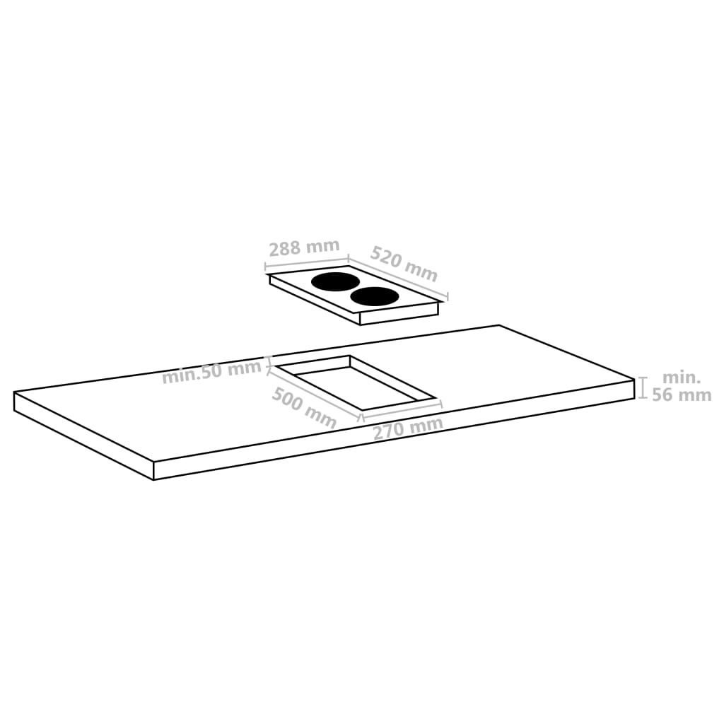 Flexizone Induction Hob with 2 Burners Touch Control 3500W