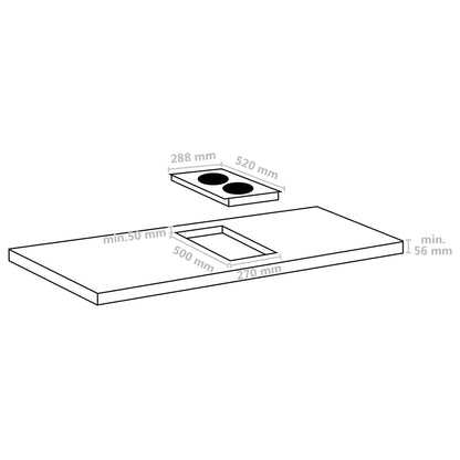Flexizone Induction Hob with 2 Burners Touch Control 3500W