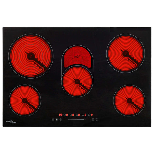 Ceramic Hob with 5 Burners Touch Control 90 cm 8500 W