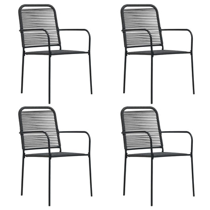 Garden Chair | Set of 4 | Black | Cotton rope | Standard